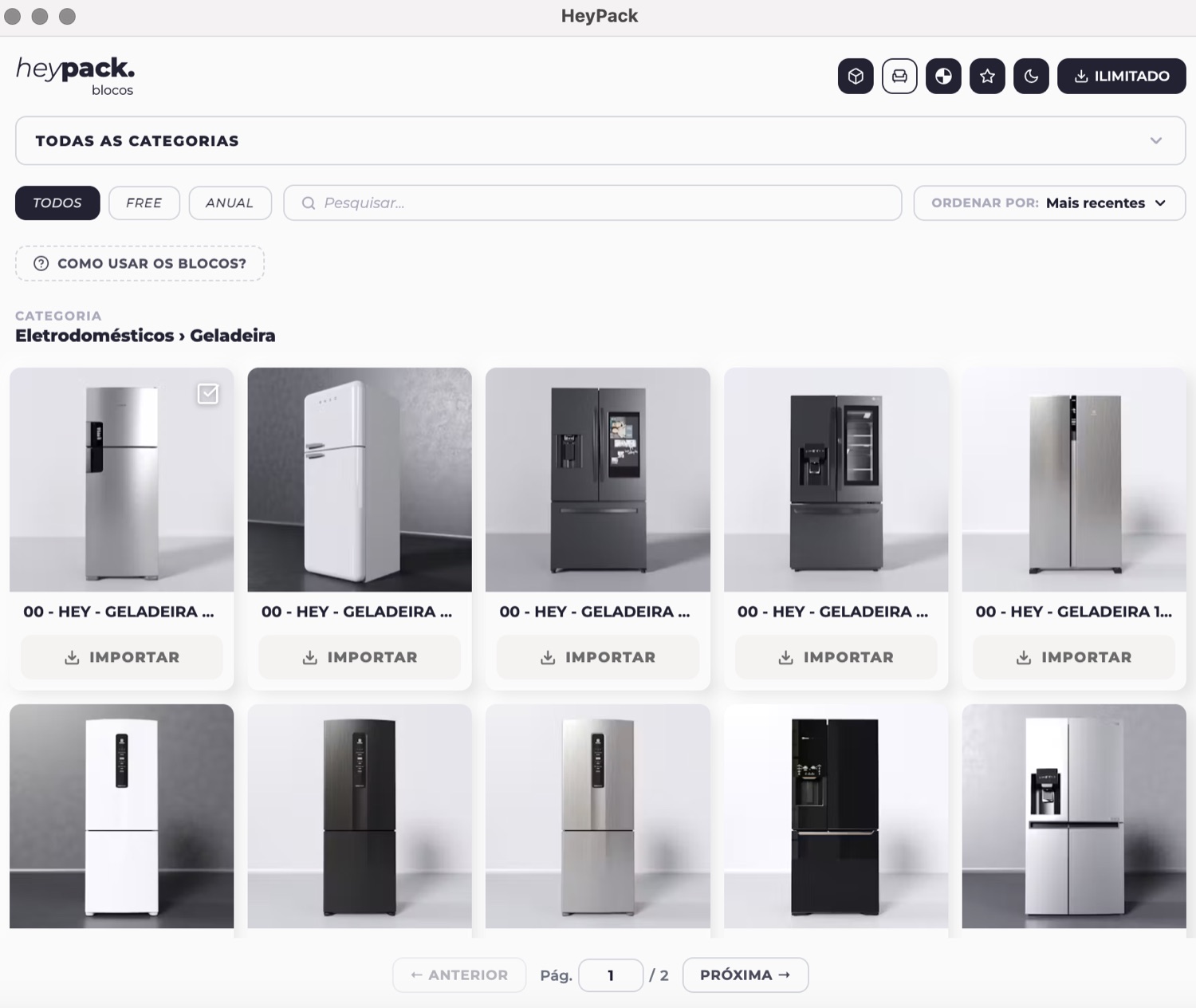 Preview do plugin HeyPack